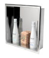 ALFI brand ABN1616-PSS 16 x 16 Polished Stainless Steel Square Single Shelf Bath Shower Niche, 20 Gauge