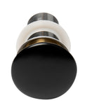 ALFI brand Brass, AB8055-BM Black Matte Ceramic Mushroom Top Pop Up Drain for Sinks without Overflow