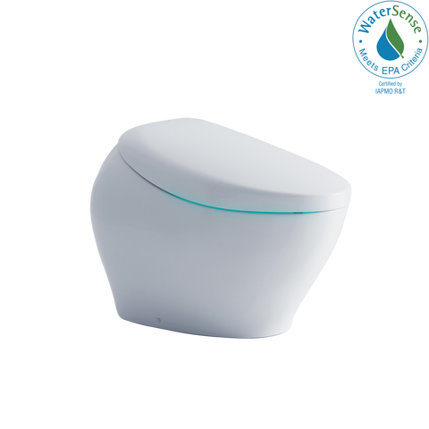 TOTO NEOREST NX2 Dual Flush 1.0 or 0.8 GPF Toilet with Integrated Bidet Seat and EWATER+ and ACTILIGHT, Cotton White, Vitreous China|Plastic, MS903CUMFX#01