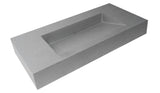 ALFI brand 40" x 18.9" Rectangle Above Mount Concrete Bathroom Sink, Gray Matte, 1 Faucet Hole, ABCO40R