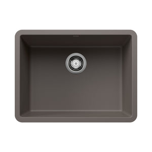 Alternate Image for Blanco Precis 23" Undermount Silgranit Kitchen Sink, Volcano Gray, No Faucet Hole, 527411