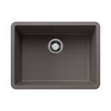 Blanco Precis 23" Undermount Silgranit Kitchen Sink, Volcano Gray, No Faucet Hole, 527411