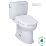 TOTO WASHLET+ Drake II Two-Piece Elongated 1.28 GPF Toilet and WASHLET+ S7A Contemporary Bidet Seat, Cotton White, Vitreous China|Plastic, MW4544736CEFG#01