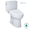 TOTO WASHLET+ Drake II Two-Piece Elongated 1.28 GPF Toilet with Auto Flush WASHLET+ S7 Contemporary Bidet Seat, Cotton White, Vitreous China|Plastic, MW4544726CEFGA#01