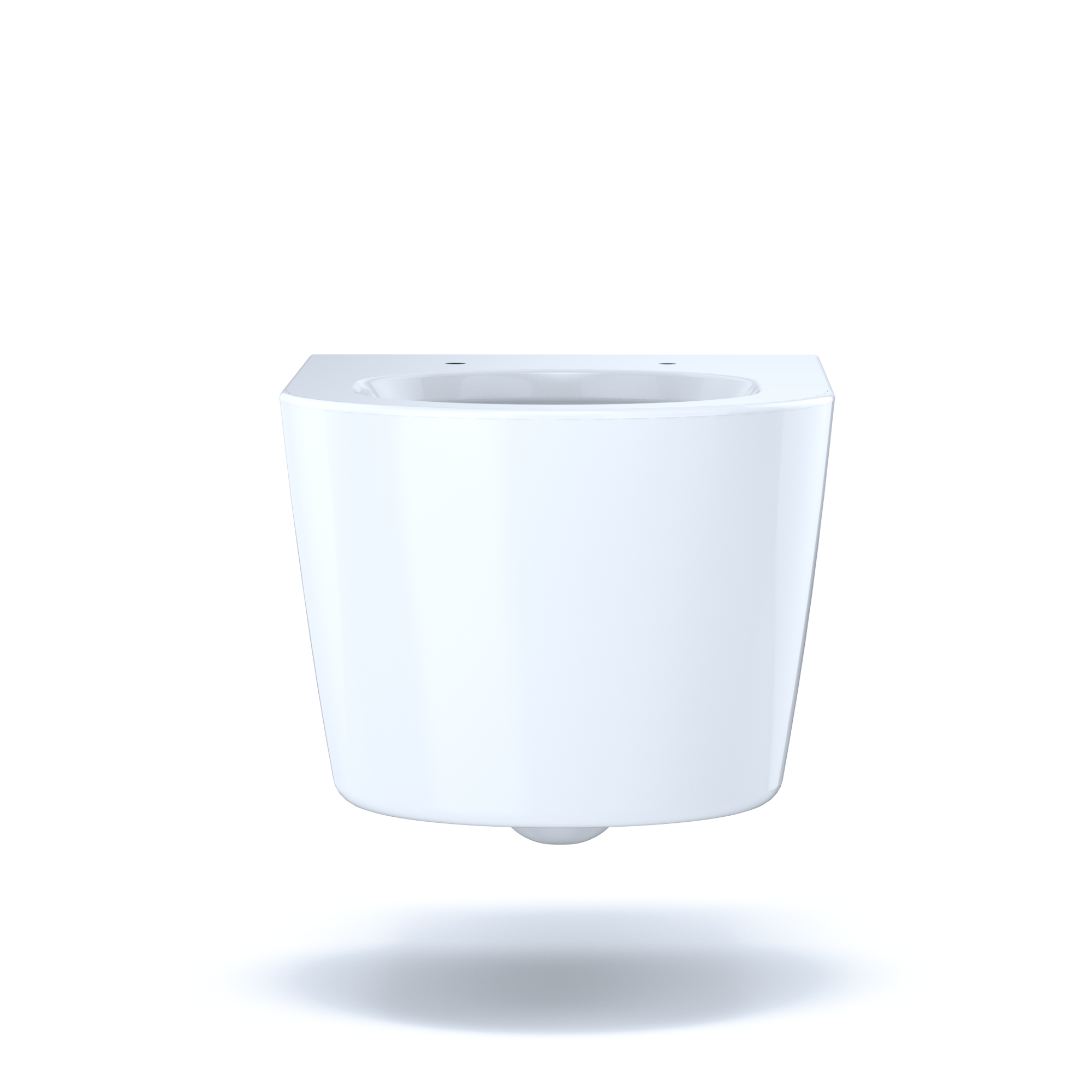 TOTO RP Wall-Hung Contemporary D-Shape Dual Flush 1.28 and 0.9 GPF Toilet with CEFIONTECT, Cotton White, Vitreous China, CT447CFG#01