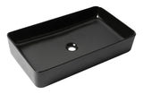 ALFI brand 24" x 13.63" Rectangle Above Mount Porcelain Bathroom Sink, Black Matte, No Faucet Hole, ABC902-BM