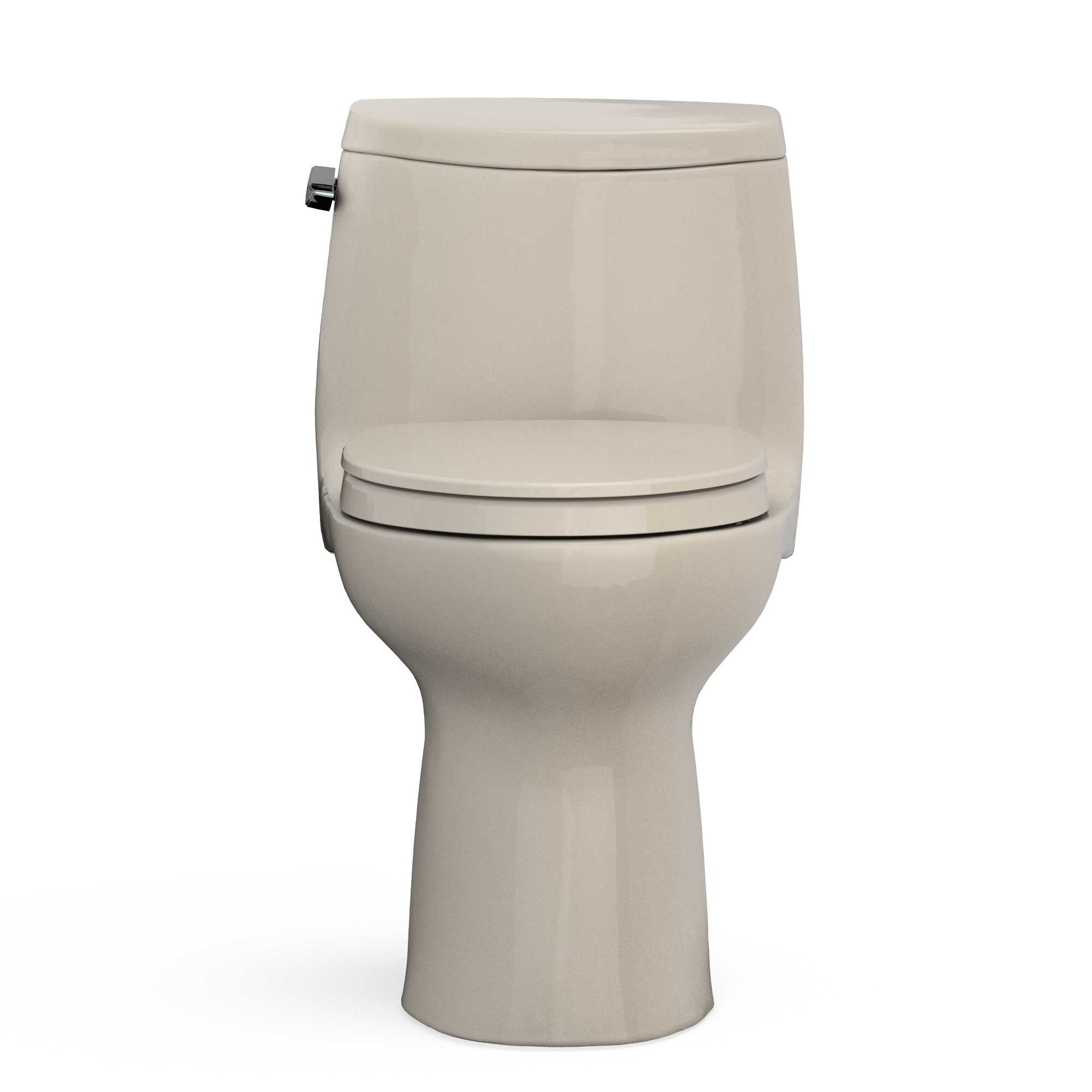 TOTO UltraMax II One-Piece Elongated 1.28 GPF Universal Height Toilet with CEFIONTECT and SS124 SoftClose Seat, WASHLET+ Ready, Bone, Vitreous China|Plastic, MS604124CEFG#03