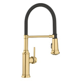 Blanco Empressa Semi-Pro Pull-Down Dual-Spray Kitchen Faucet, Satin Gold, 1.5 GPM, Brass, 442982