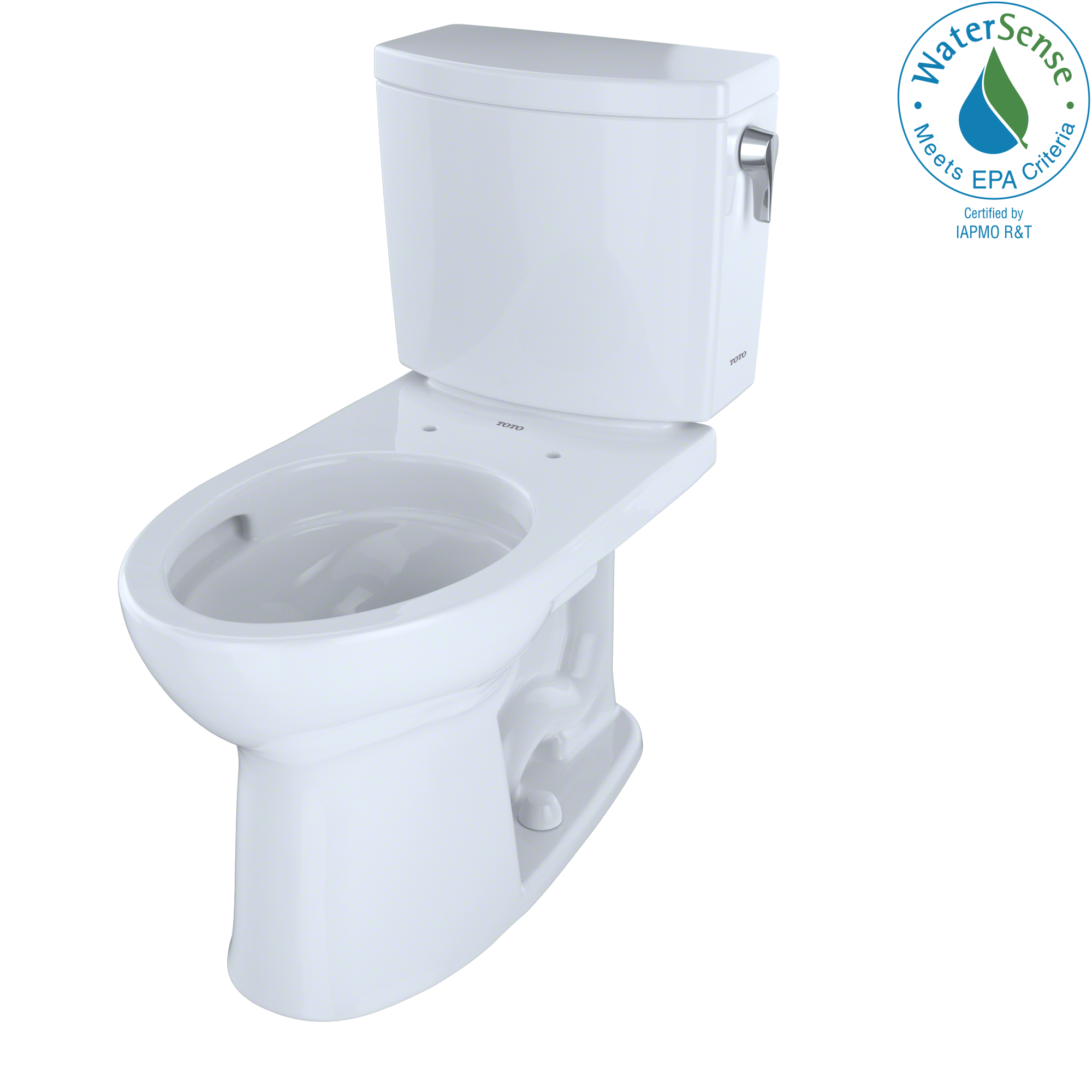 TOTO Drake II 1G Two-Piece Elongated 1.0 GPF Universal Height Toilet with CEFIONTECT and Right-Hand Trip Lever, Cotton White, Vitreous China, CST454CUFRG#01