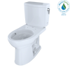 TOTO Drake II 1G Two-Piece Elongated 1.0 GPF Universal Height Toilet with CEFIONTECT and Right-Hand Trip Lever, Cotton White, Vitreous China, CST454CUFRG#01