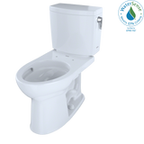 TOTO Drake II 1G Two-Piece Elongated 1.0 GPF Universal Height Toilet with CEFIONTECT and Right-Hand Trip Lever, Cotton White, Vitreous China, CST454CUFRG#01