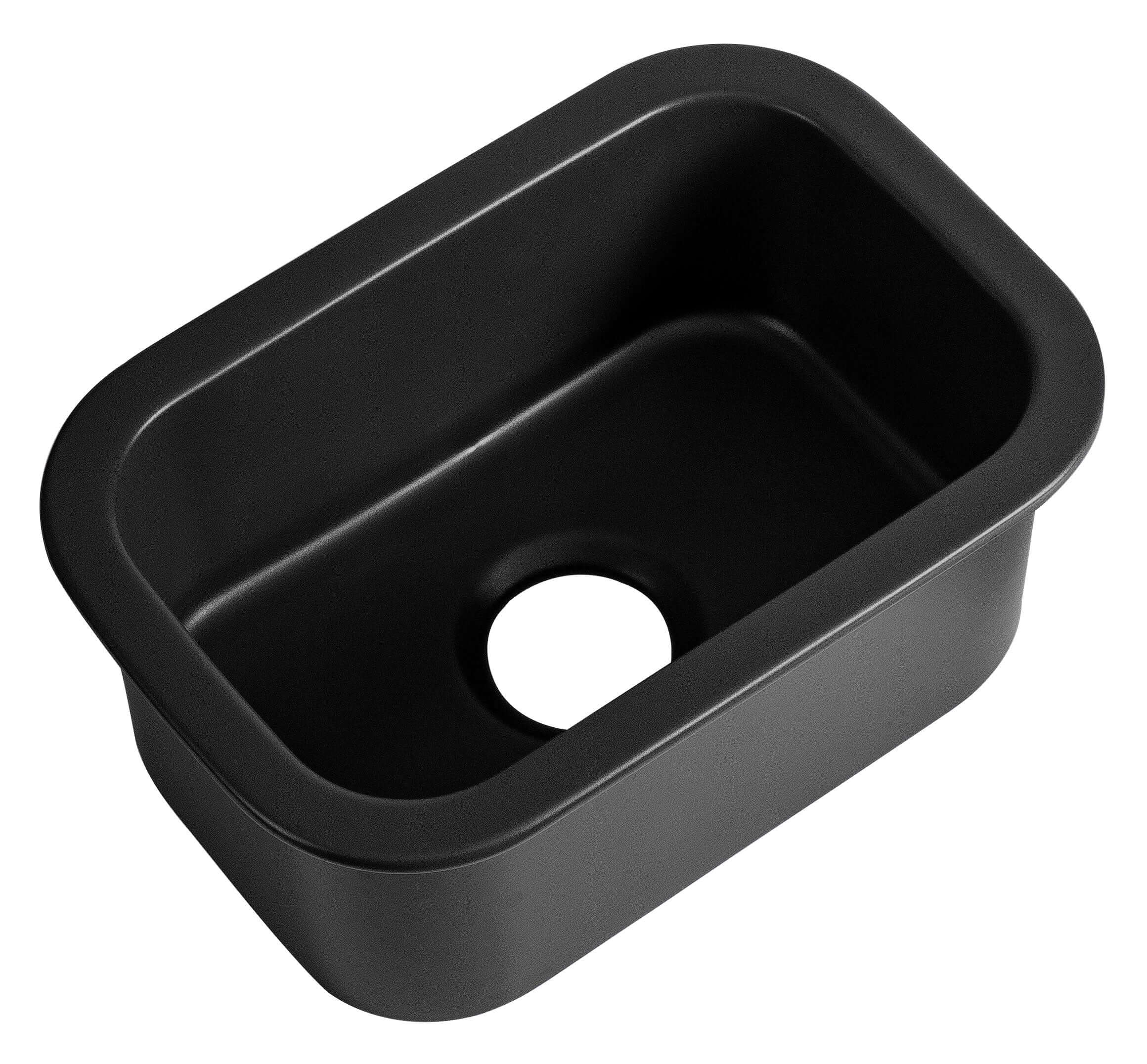 ALFI brand 19 rectangle fireclay bar/prep sink black matte product image