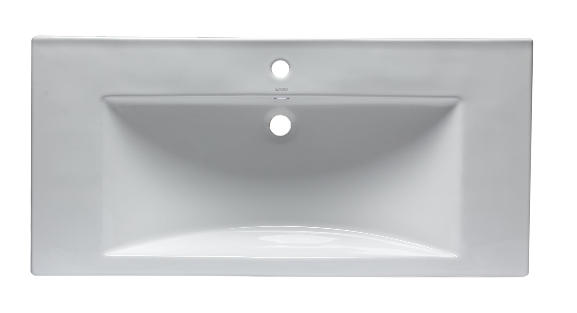 Eago 39.38" x 19.13" Rectangle Drop In Porcelain Bathroom Sink, White, 1 Faucet Hole, BH002