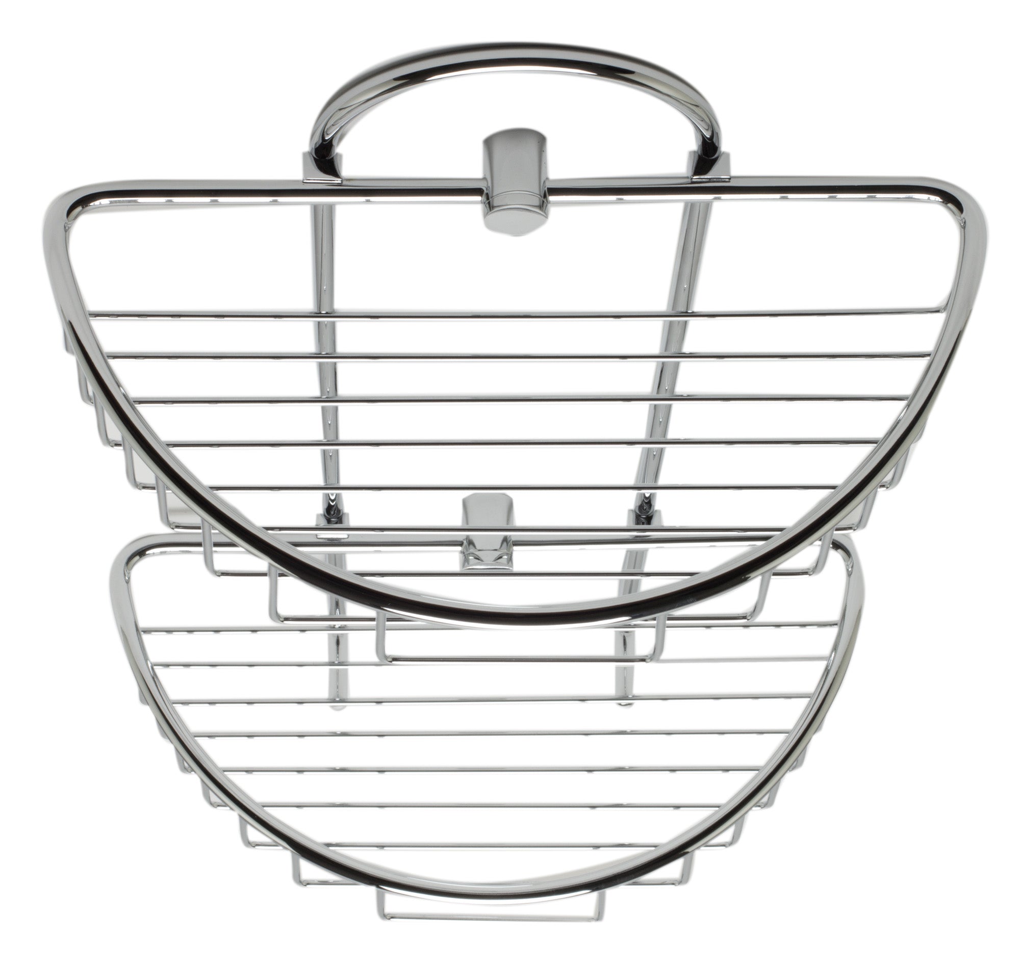 ALFI brand AB9534 Polished Chrome Wall Mounted Double Basket Shower Shelf Bathroom Accessory, Brass, Grey