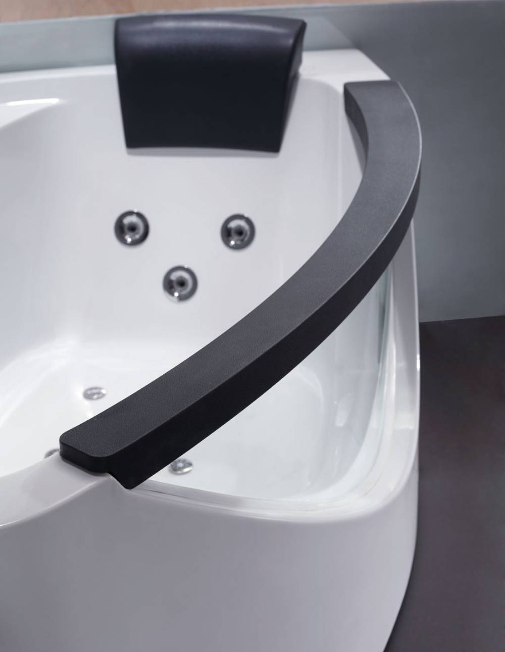 Eago 59" Acrylic Corner Neo-angle Round Bathtub, White, AM198ETL-L