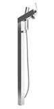 ALFI brand Brass, AB2728-PC Polished Chrome Floor Mounted Tub Filler + Mixer /w additional Hand Held Shower Head