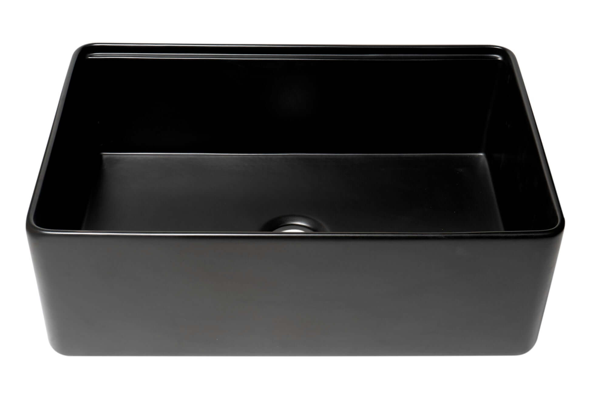 ALFI brand 30" Fireclay Workstation Farmhouse Step Rim Sink with Accessories, Black Matte, No Faucet Hole, ABFS3020-BM