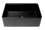 ALFI brand 30" Fireclay Workstation Farmhouse Step Rim Sink with Accessories, Black Matte, No Faucet Hole, ABFS3020-BM