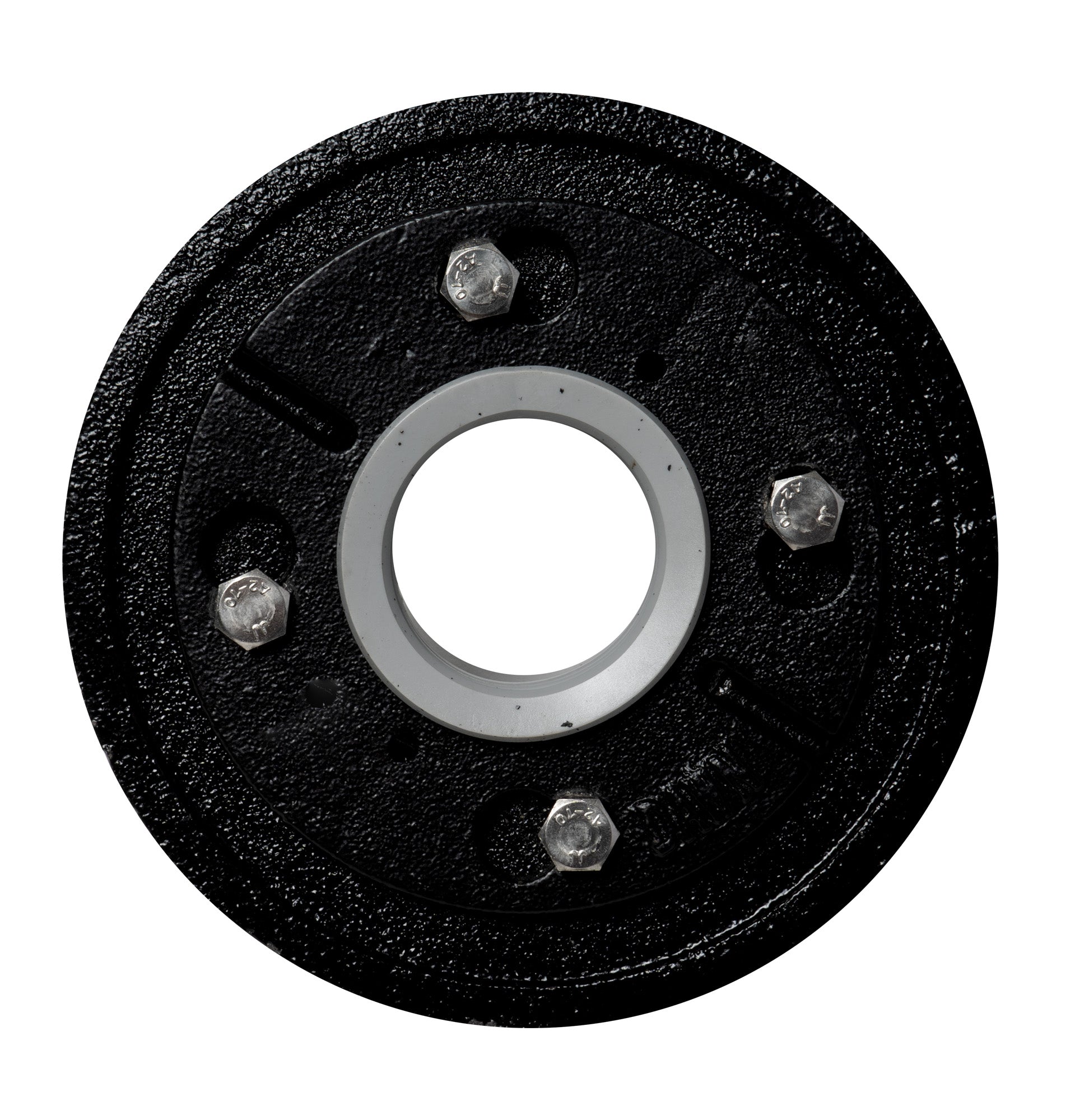 ALFI brand ABDB55CI Cast Iron Shower Drain Base with Rubber Fitting, Black