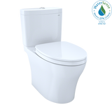 TOTO Aquia IV WASHLET+ Two-Piece Elongated Dual Flush 1.28 and 0.9 GPF Toilet with CEFIONTECT, Cotton White, Vitreous China, MS446124CEMGN#01