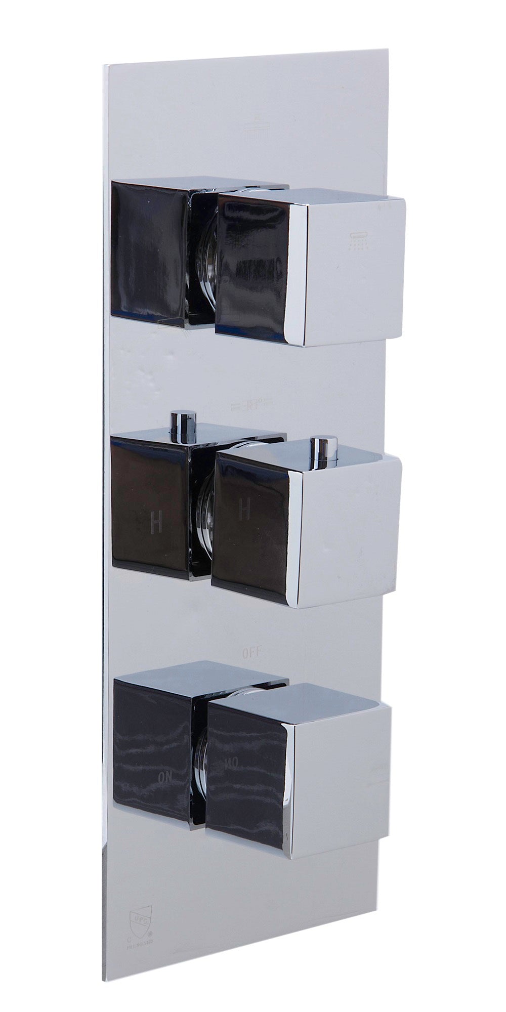ALFI brand AB2801-PC Polished Chrome Concealed 3-Way Thermostatic Valve Shower Mixer Square Knobs, Brass