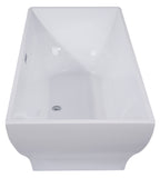 Alternative View of ALFI brand 67" Acrylic Free Standing Rectangle Soaking Bathtub, White, AB8840