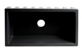 ALFI brand 33" Fireclay Farmhouse Sink, Black Matte, No Faucet Hole, AB3318HS-BM