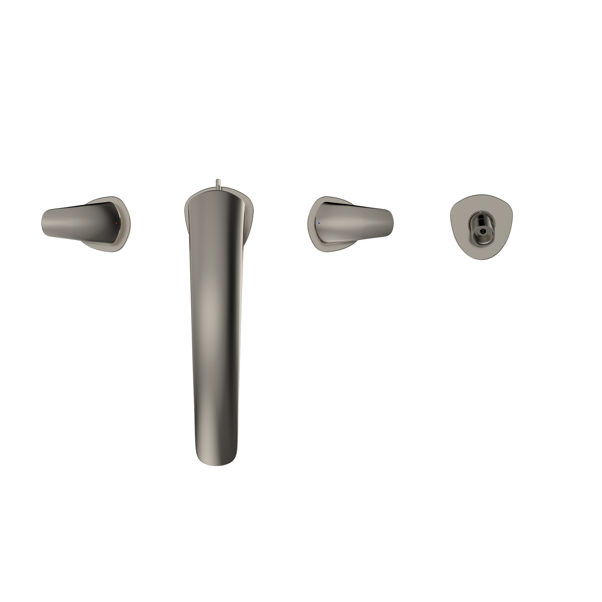 TOTO GM Two-Handle Deck-Mount Roman Tub Filler Trim with Handshower, Polished Nickel, Brass, TBG09202U#PN