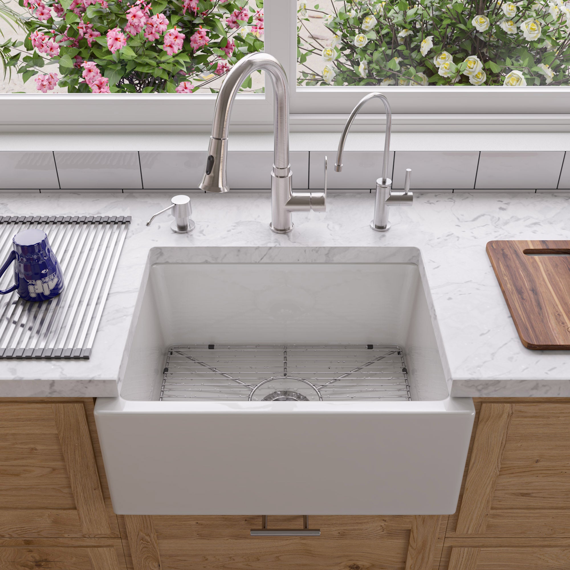 ALFI brand 1.8 GPM Lever Gooseneck Spout Touch Kitchen Faucet, Modern, Gray, Pull Down, Brushed Nickel, ABKF3480-BN