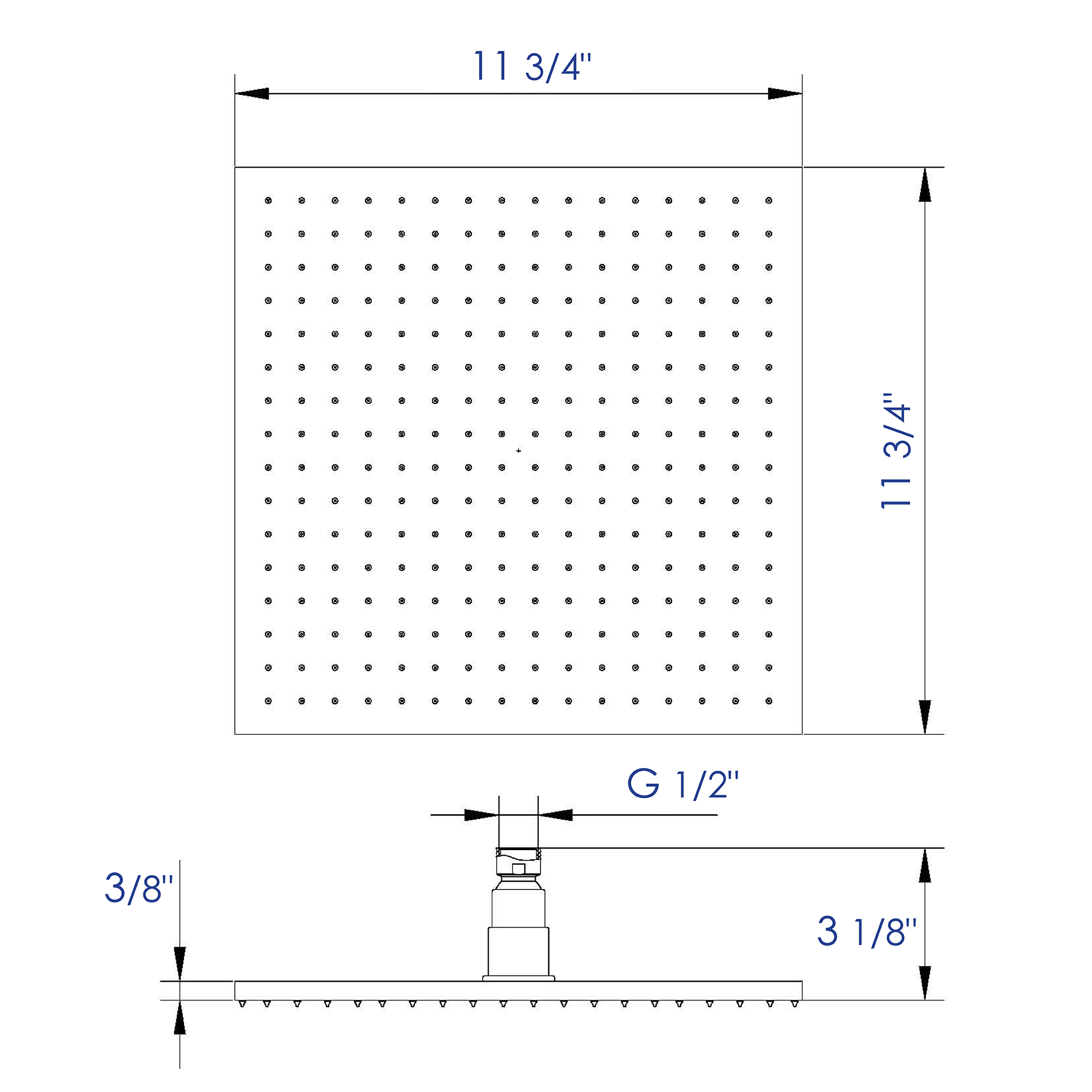 ALFI brand LED12S-BN Brushed Nickel 12" Square Multi Color LED Rain Shower Head, Brass
