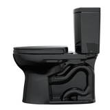 TOTO Drake II 1G Two-Piece Elongated 1.0 GPF Universal Height Toilet with SS124 SoftClose Seat, WASHLET+ Ready, Ebony, Vitreous China|Plastic, MS454124CUF#51