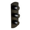 ALFI brand AB4001-BM Black Matte 3-Way Thermostatic Valve Shower Mixer Round Knobs, Brass