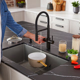 Blanco Precis 32" Undermount Silgranit Kitchen Sink, Volcano Gray, No Faucet Hole, 443121