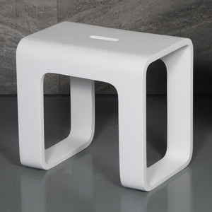 Alternate Image for ALFI brand ABST99 White Matte Solid Surface Resin Bathroom / Shower Stool