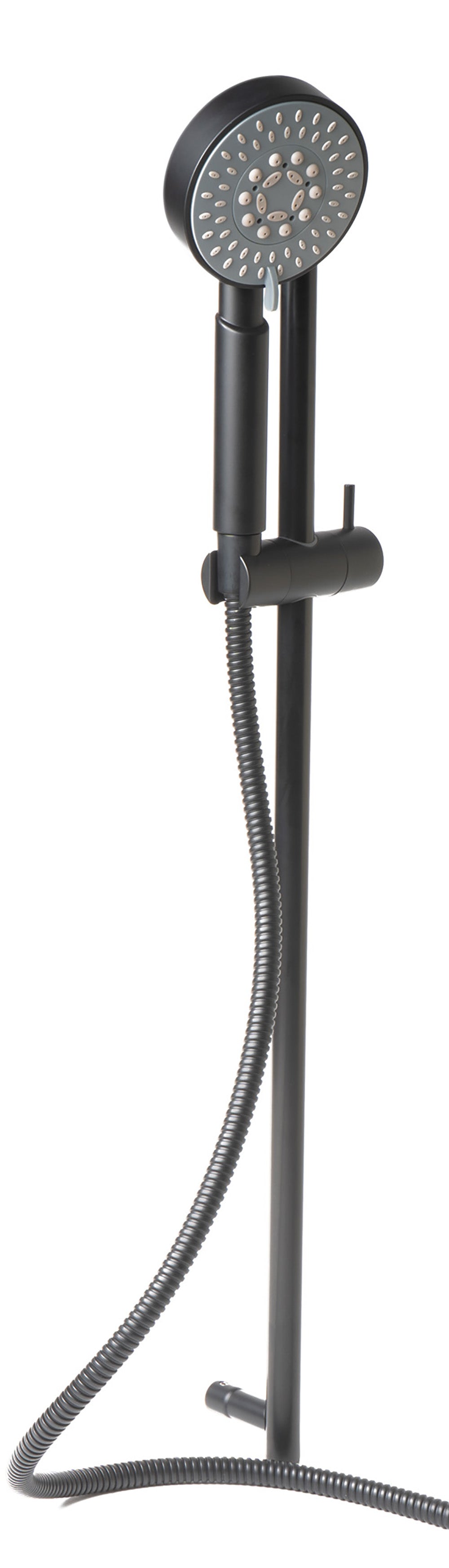ALFI brand AB7938-BM Black Matte Round Sliding Rail Hand Shower Set, Brass
