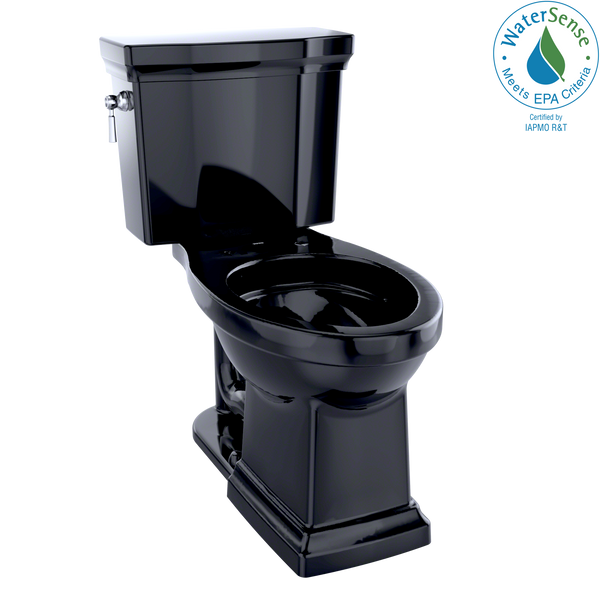 TOTO Promenade II Two-Piece Elongated 1.28 GPF Universal Height Toilet, Ebony, Vitreous China, CST404CEF#51