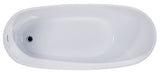 ALFI brand 68" Acrylic Free Standing Oval Soaking Bathtub, White, AB8826