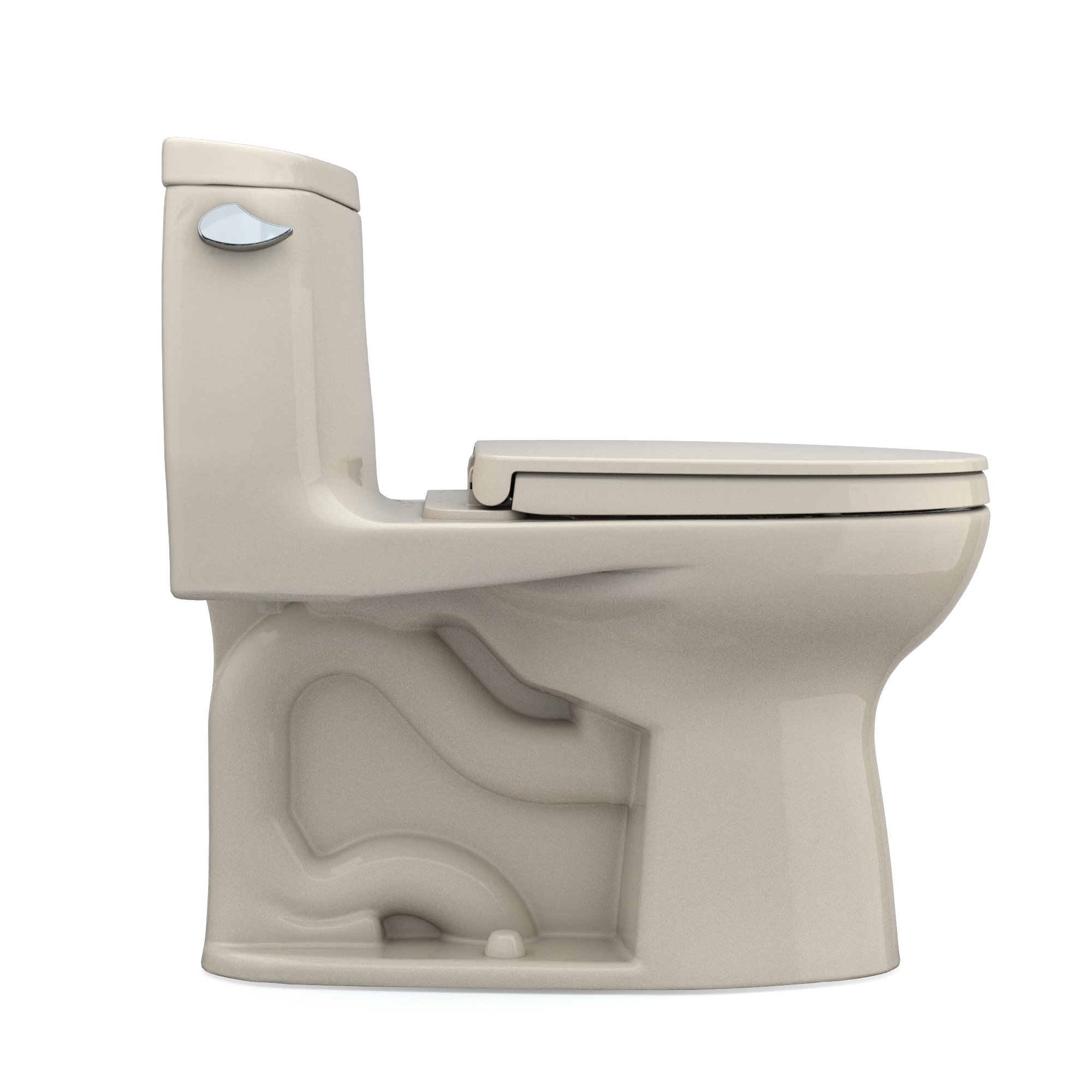 TOTO UltraMax II One-Piece Elongated 1.28 GPF Universal Height Toilet with CEFIONTECT and SS124 SoftClose Seat, WASHLET+ Ready, Bone, Vitreous China|Plastic, MS604124CEFG#03