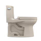 TOTO UltraMax II One-Piece Elongated 1.28 GPF Universal Height Toilet with CEFIONTECT and SS124 SoftClose Seat, WASHLET+ Ready, Bone, Vitreous China|Plastic, MS604124CEFG#03