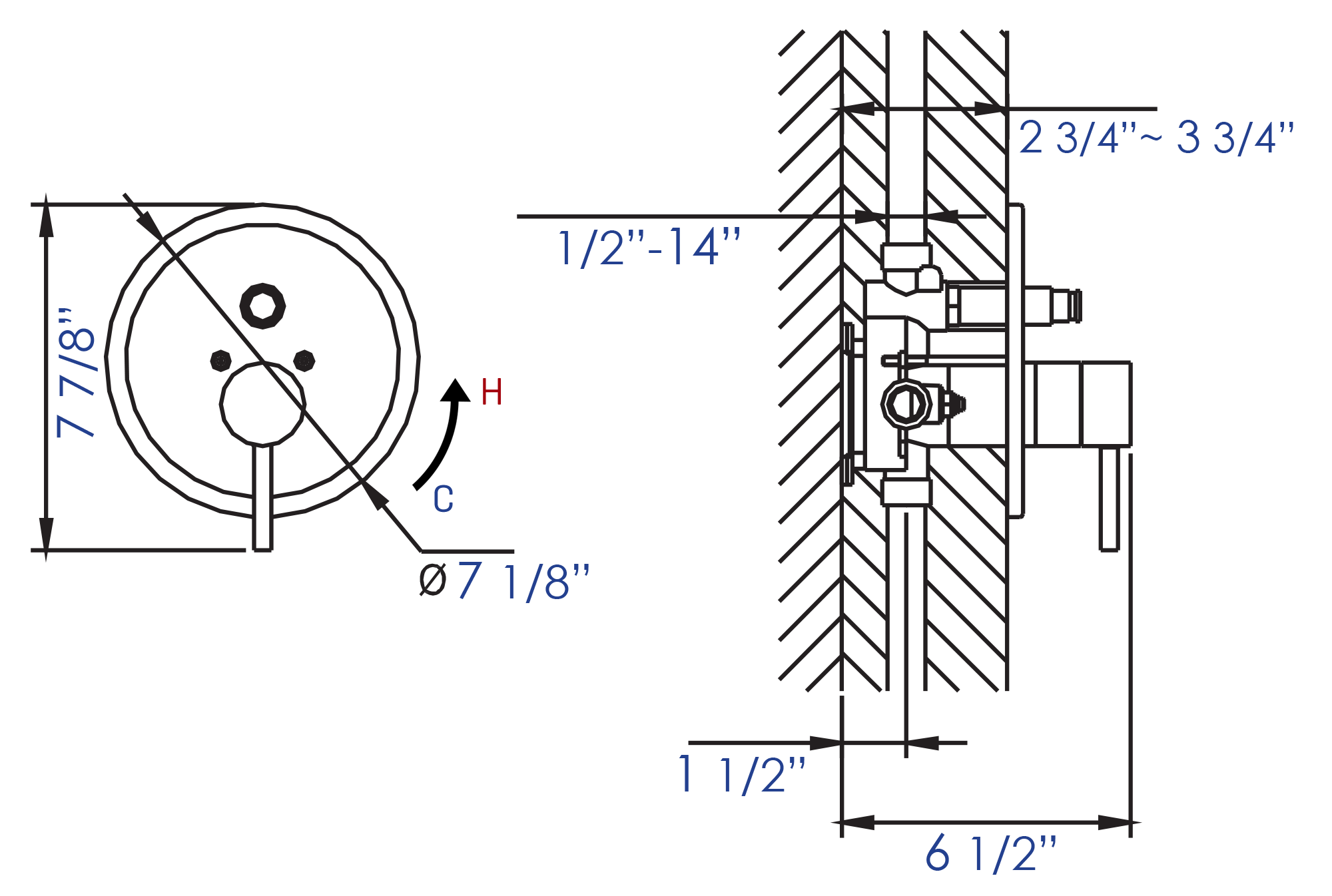 Alternative View of ALFI brand AB1701-PC Polished Chrome Pressure Balanced Round Shower Mixer with Diverter, Brass