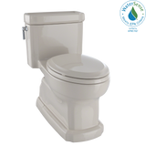 TOTO Eco Guinevere Elongated 1.28 GPF Universal Height Skirted Toilet with CEFIONTECT and SoftClose Seat, Bone, Vitreous China|Plastic, MS974224CEFG#03