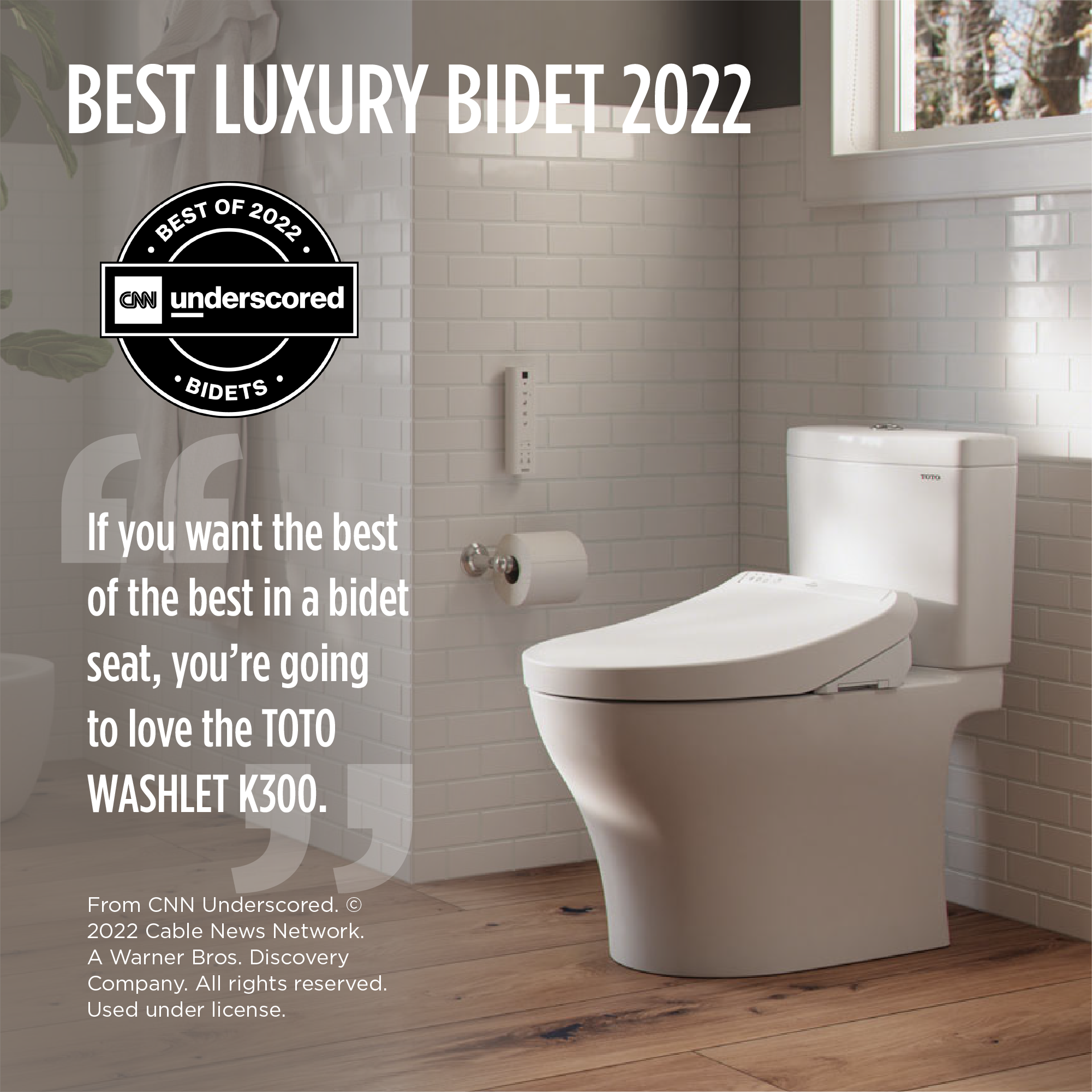 TOTO WASHLET K300 Electronic Bidet Toilet Seat with Instantaneous Water Heating, PREMIST and EWATER+ Wand Cleaning, Elongated, Cotton White, Plastic, SW3036R#01