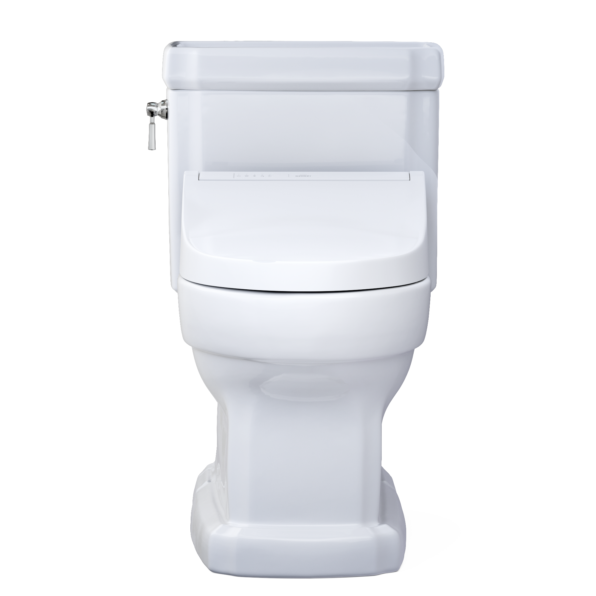 TOTO WASHLET+ Eco Guinevere Elongated 1.28 GPF Universal Height Toilet with C5 Bidet Seat, Cotton White, Vitreous China|Plastic, MW9743084CEFG#01