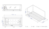 Eago 71" Acrylic Free Standing Rectangle Bathtub, White, AM152ETL-6