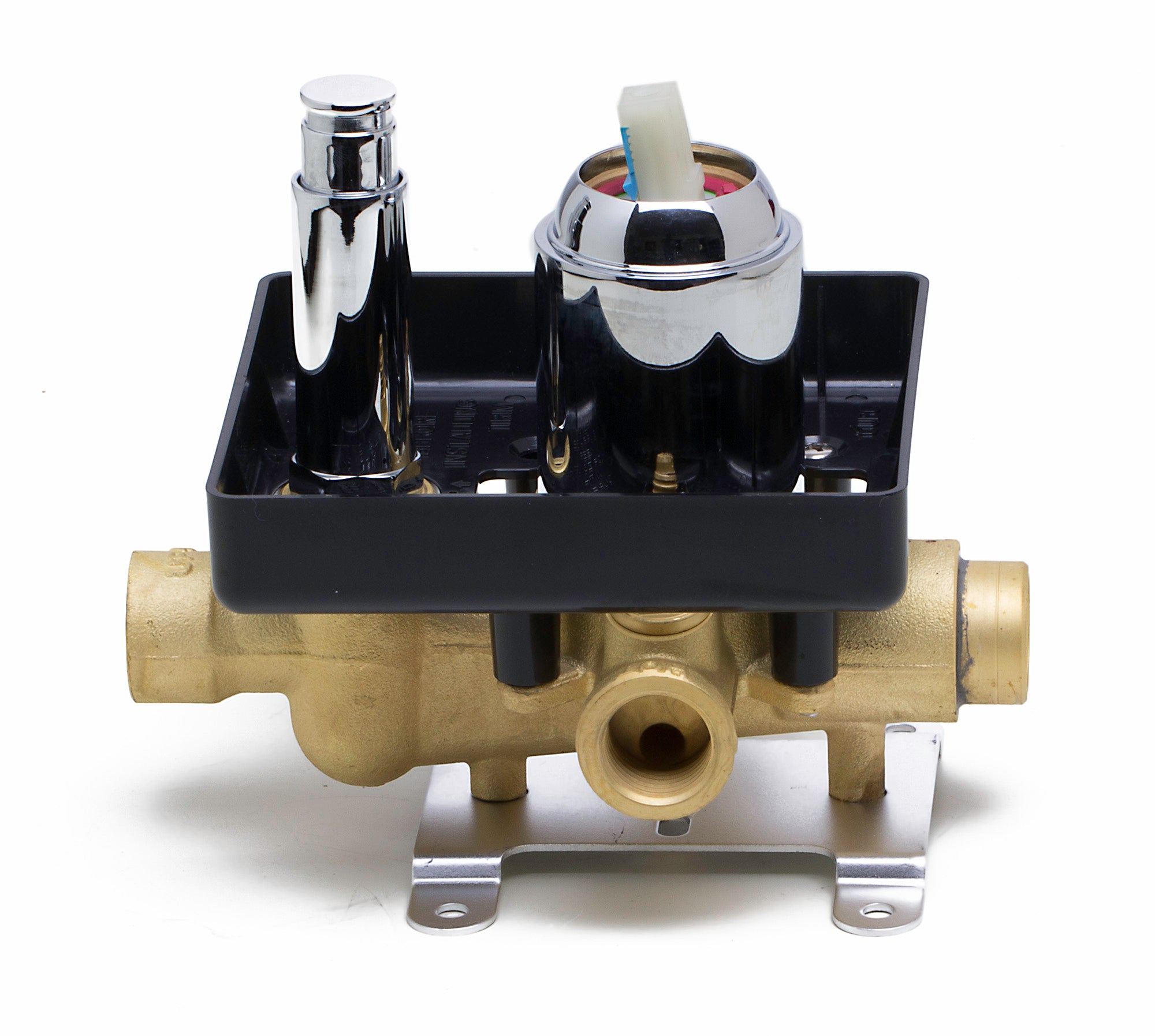 ALFI brand AB3101-PC Polished Chrome Shower Valve Mixer with Rounded Lever Handle and Diverter, Brass