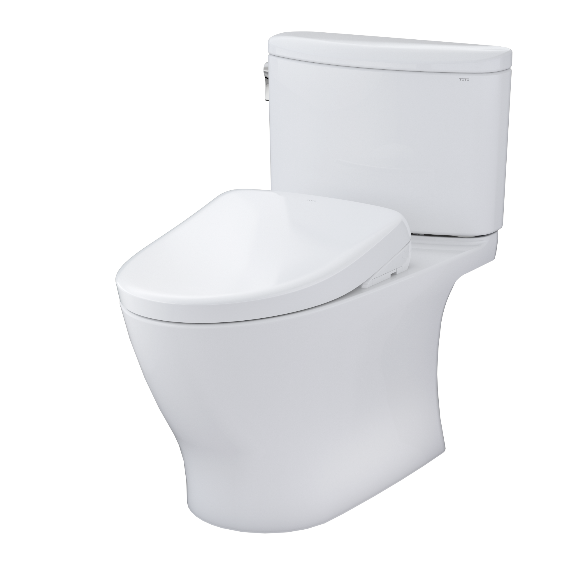 TOTO WASHLET+ Nexus 1G Two-Piece Elongated 1.0 GPF Toilet with Auto Flush S7 Contemporary Bidet Seat, Cotton White, Vitreous China|Plastic, MW4424726CUFGA#01