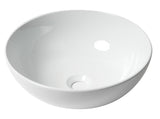 ALFI brand 15.13" x 15.13" Round Above Mount Porcelain Bathroom Sink, White, No Faucet Hole, ABC905