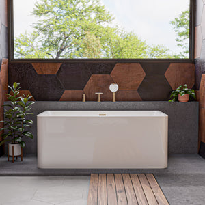 Alternate Image for ALFI brand 59" Acrylic Free Standing Rectangle Soaking Bathtub, White, AB8858