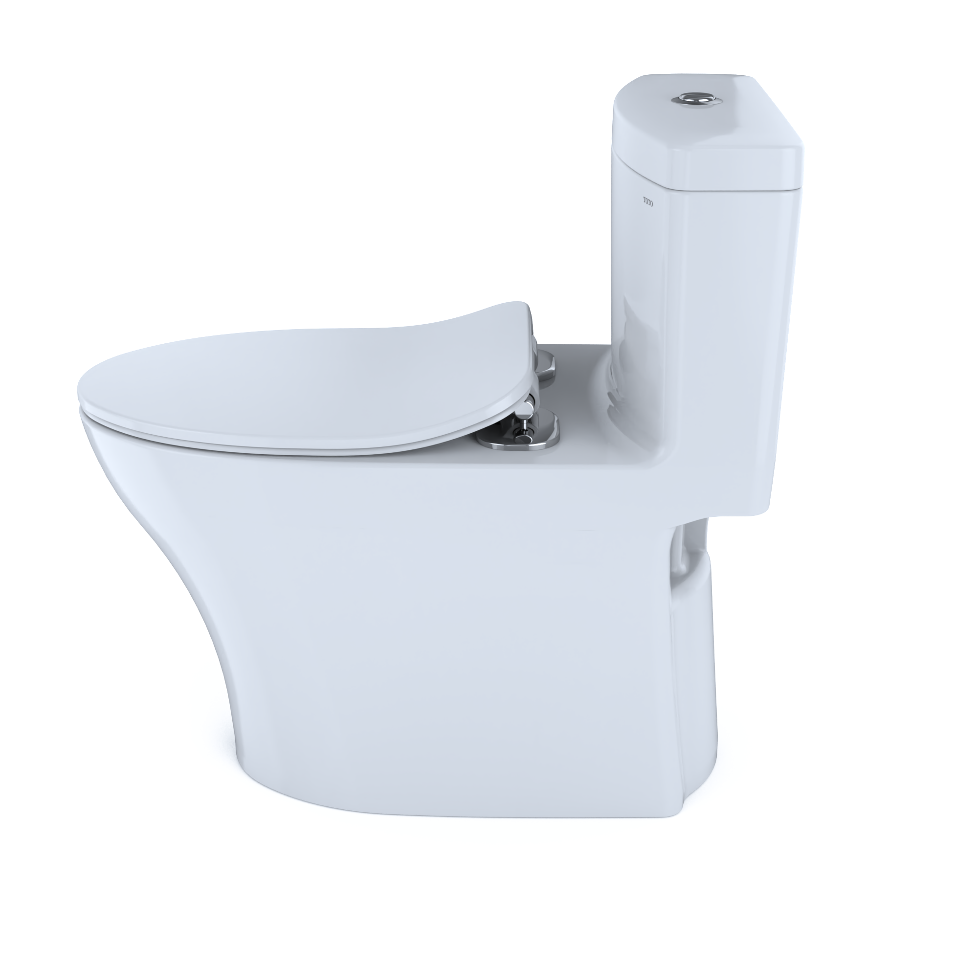 TOTO Aquia IV One-Piece Elongated Dual Flush 1.28 and 0.9 GPF Universal Height, WASHLET+ Ready Toilet with CEFIONTECT, Cotton White- Vitreous China, MS646234CEMFGN#01