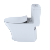 TOTO Aquia IV One-Piece Elongated Dual Flush 1.28 and 0.9 GPF Universal Height, WASHLET+ Ready Toilet with CEFIONTECT, Cotton White- Vitreous China, MS646234CEMFGN#01